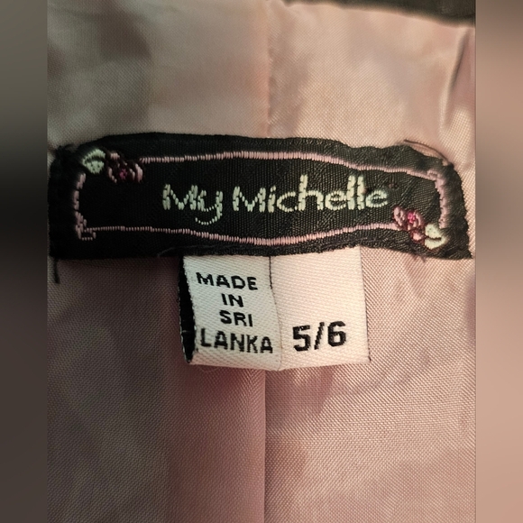My Michelle Women's Junior Black Blazer Pink Trim Size 5/6 Career Office Jacket - Picture 11 of 15